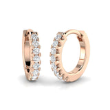 Diamond Huggie Hoop Earrings 0.08ct G/SI Quality in 9k Rose Gold - All Diamond