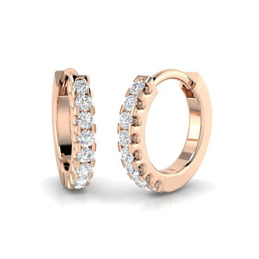 14KT Rose Gold Diamond Madison Hoop Earrings