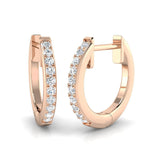 Diamond Huggie Hoop Earrings 0.10ct G/SI Quality in 18k Rose Gold - All Diamond