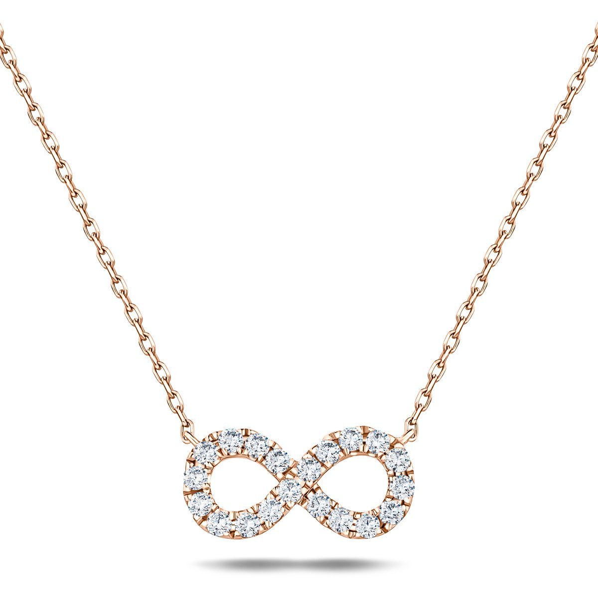 Diamond Infinity Necklace 0.50ct G/SI Quality in 18k Rose Gold - All Diamond