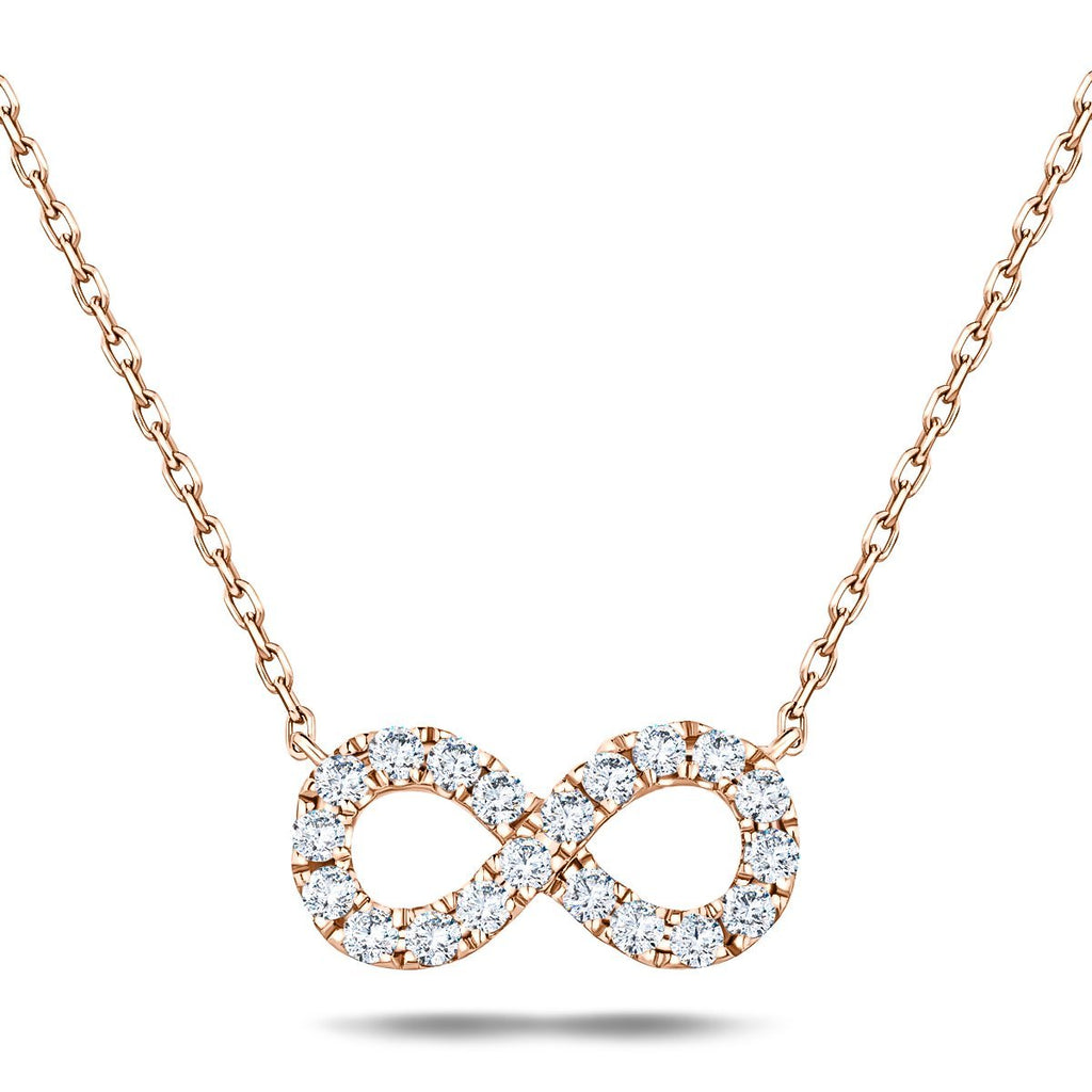 Diamond Infinity Necklace 0.50ct G/SI Quality in 18k Rose Gold - All Diamond