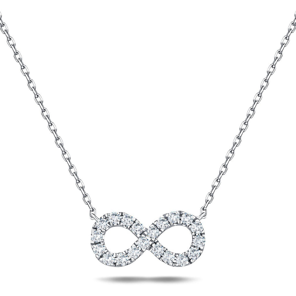 Diamond Infinity Necklace 0.50ct G/SI Quality in 18k White Gold - All Diamond