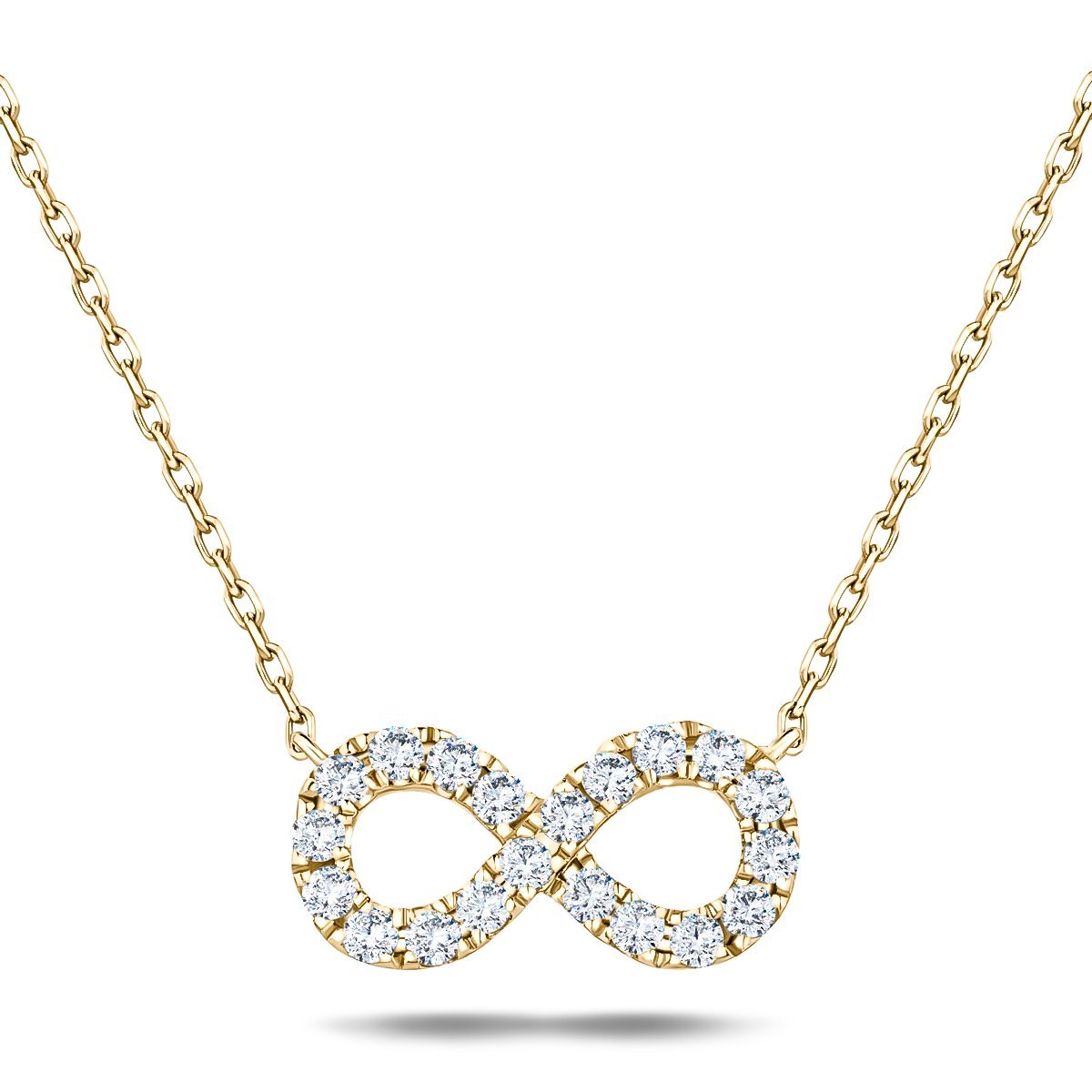 Diamond Infinity Necklace 0.50ct G/SI Quality in 18k Yellow Gold - All Diamond