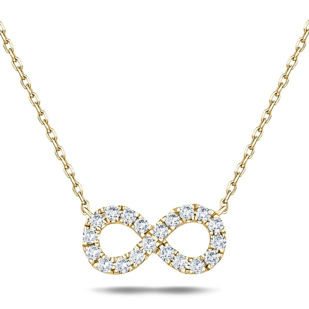 Diamond Infinity Necklace 0.50ct G/SI Quality in 18k Yellow Gold - All Diamond