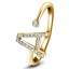 Diamond Initial 'A' Ring 0.10ct Premium Quality in 18k Yellow Gold