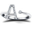 Diamond Initial 'A' Ring 0.10ct Premium Quality in 9k White Gold - All Diamond