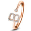 Diamond Initial 'B' Ring 0.10ct Premium Quality in 18k Rose Gold