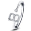 Diamond Initial 'B' Ring 0.10ct Premium Quality in 18k White Gold