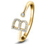 Diamond Initial 'B' Ring 0.10ct Premium Quality in 18k Yellow Gold
