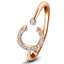 Diamond Initial 'C' Ring 0.10ct Premium Quality in 18k Rose Gold - All Diamond