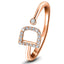 Diamond Initial 'D' Ring 0.10ct Premium Quality in 18k Rose Gold