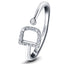 Diamond Initial 'D' Ring 0.10ct Premium Quality in 18k White Gold - All Diamond
