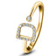 Diamond Initial 'D' Ring 0.10ct Premium Quality in 18k Yellow Gold