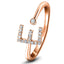 Diamond Initial 'E' Ring 0.10ct Premium Quality in 18k Rose Gold