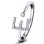 Diamond Initial 'E' Ring 0.10ct Premium Quality in 18k White Gold