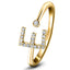 Diamond Initial 'E' Ring 0.10ct Premium Quality in 18k Yellow Gold