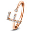 Diamond Initial 'F' Ring 0.10ct Premium Quality in 18k Rose Gold