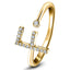 Diamond Initial 'F' Ring 0.10ct Premium Quality in 18k Yellow Gold - All Diamond