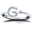 Diamond Initial 'G' Ring 0.10ct Premium Quality in 18k White Gold - All Diamond