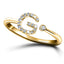 Diamond Initial 'G' Ring 0.10ct Premium Quality in 18k Yellow Gold - All Diamond
