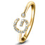 Diamond Initial 'G' Ring 0.10ct Premium Quality in 18k Yellow Gold - All Diamond