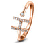 Diamond Initial 'H' Ring 0.10ct Premium Quality in 18k Rose Gold