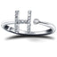 Diamond Initial 'H' Ring 0.10ct Premium Quality in 18k White Gold - All Diamond