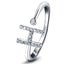 Diamond Initial 'H' Ring 0.10ct Premium Quality in 18k White Gold - All Diamond