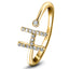 Diamond Initial 'H' Ring 0.10ct Premium Quality in 18k Yellow Gold