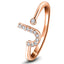 Diamond Initial 'J' Ring 0.10ct Premium Quality in 18k Rose Gold