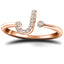 Diamond Initial 'J' Ring 0.10ct Premium Quality in 18k Rose Gold - All Diamond