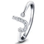 Diamond Initial 'J' Ring 0.10ct Premium Quality in 18k White Gold