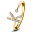 Diamond Initial 'K' Ring 0.10ct Premium Quality in 18k Yellow Gold