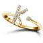 Diamond Initial 'K' Ring 0.10ct Premium Quality in 18k Yellow Gold - All Diamond
