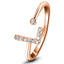 Diamond Initial 'L' Ring 0.10ct Premium Quality in 18k Rose Gold - All Diamond