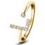 Diamond Initial 'L' Ring 0.10ct Premium Quality in 18k Yellow Gold
