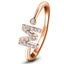 Diamond Initial 'M' Ring 0.10ct Premium Quality in 18k Rose Gold