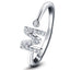 Diamond Initial 'M' Ring 0.10ct Premium Quality in 18k White Gold