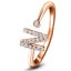 Diamond Initial 'N' Ring 0.10ct Premium Quality in 18k Rose Gold