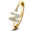 Diamond Initial 'N' Ring 0.10ct Premium Quality in 18k Yellow Gold - All Diamond