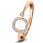 Diamond Initial 'O' Ring 0.10ct Premium Quality in 18k Rose Gold
