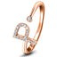 Diamond Initial 'P' Ring 0.10ct Premium Quality in 18k Rose Gold - All Diamond