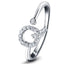 Diamond Initial 'Q' Ring 0.10ct Premium Quality in 18k White Gold