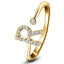 Diamond Initial 'R' Ring 0.10ct Premium Quality in 18k Yellow Gold - All Diamond