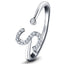 Diamond Initial 'S' Ring 0.10ct Premium Quality in 18k White Gold
