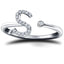 Diamond Initial 'S' Ring 0.10ct Premium Quality in 18k White Gold - All Diamond