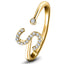 Diamond Initial 'S' Ring 0.10ct Premium Quality in 18k Yellow Gold