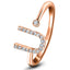 Diamond Initial 'U' Ring 0.10ct Premium Quality in 18k Rose Gold
