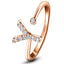 Diamond Initial 'Y' Ring 0.10ct Premium Quality in 18k Rose Gold