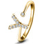 Diamond Initial 'Y' Ring 0.10ct Premium Quality in 18k Yellow Gold